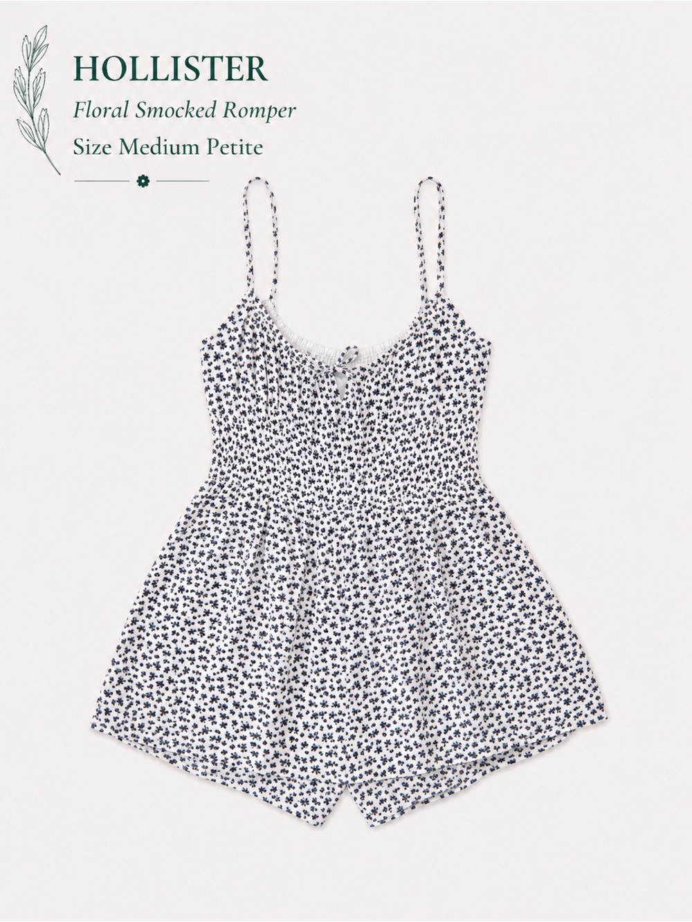 Hollister White Smocked Romper